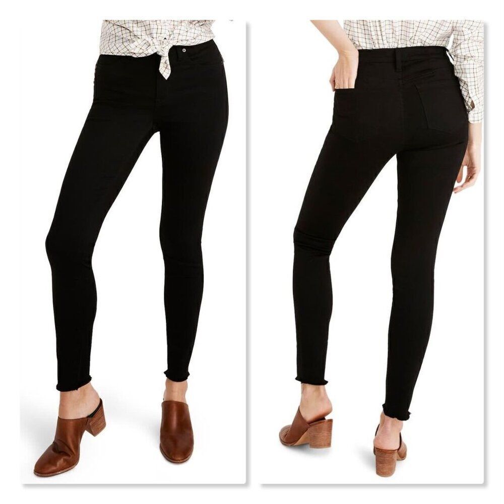 ✨ MADEWELL ✨ 9-inch High-Rise Raw Hem-Ankle Skinny Jeans - [Size 29x27, Black]